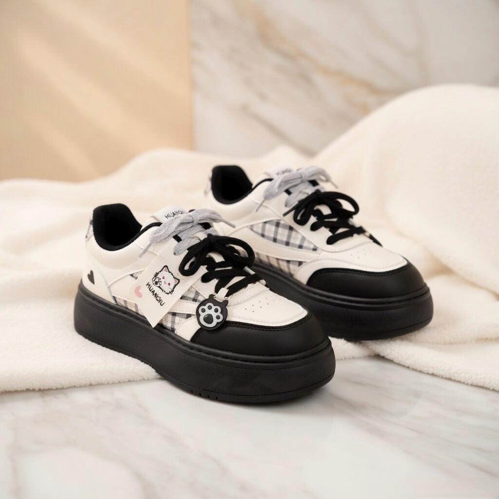 SoftSlipsy Cat Paw Platform Sneakers | Kawaii Pastel Korean Harajuku Style Shoes