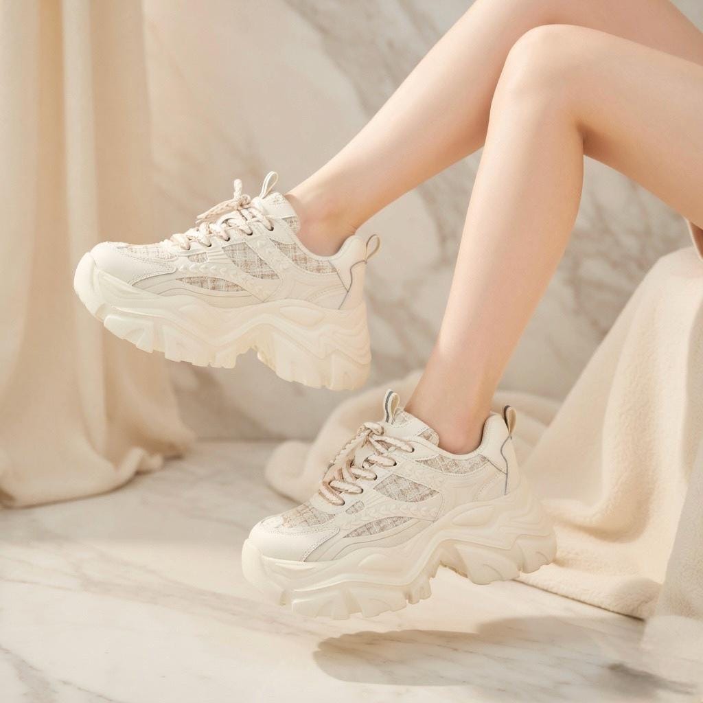 SoftSlipsy Chunky Platform Sneakers Women | Thick Sole Korean Streetwear Shoes