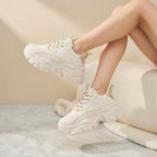 SoftSlipsy Chunky Platform Sneakers Women | Thick Sole Korean Streetwear Shoes