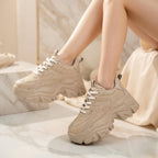 SoftSlipsy Chunky Platform Sneakers Women | Thick Sole Korean Streetwear Shoes
