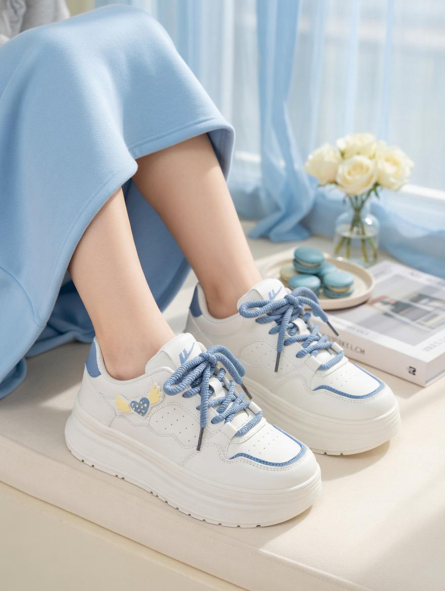 SoftSlipsy Women's Bow Platform Sneakers | Korean Style Chunky Trainers (+8CM Height)