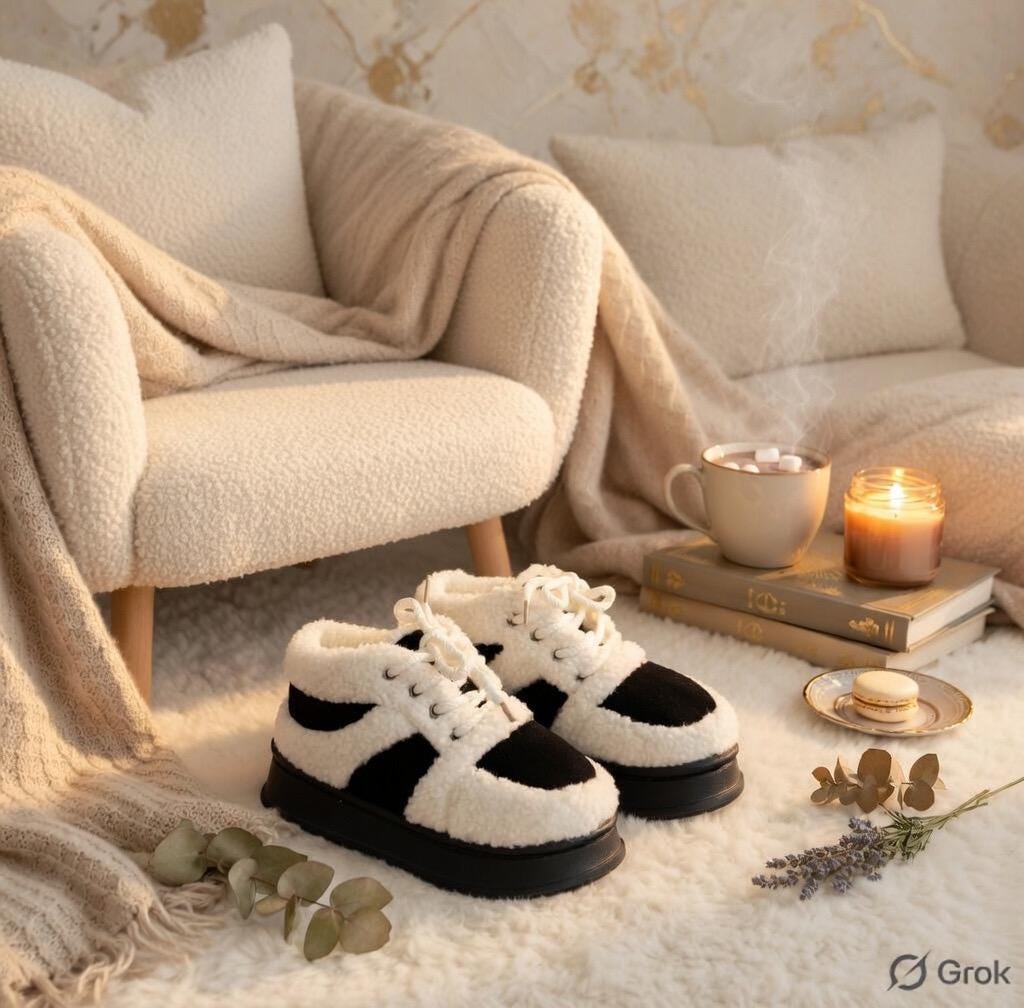 SoftSlipsy Cozy Sherpa Platform Sneakers | Fleece Lined Winter Trainers for Women