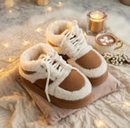 SoftSlipsy Cozy Sherpa Platform Sneakers | Fleece Lined Winter Trainers for Women