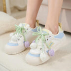 SoftSlipsy Tulip Platform Sneakers | Pastel Floral Chunky Shoes Women, Kawaii Spring Footwear