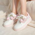 SoftSlipsy Tulip Mesh Platform Sneakers for Women | Breathable Cute Casual Sneakers | Soft Girl Lace Up Shoes | Lightweight Daily Trainers