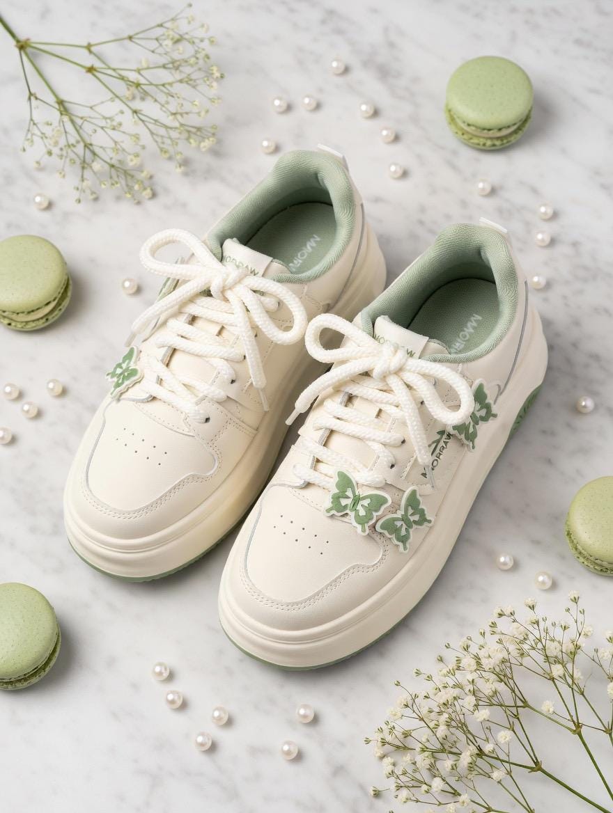 SoftSlipsy butterfly Platform Sneakers Women | Butterfly Floral Chunky Trainers