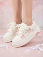 SoftSlipsy butterfly Platform Sneakers Women | Butterfly Floral Chunky Trainers