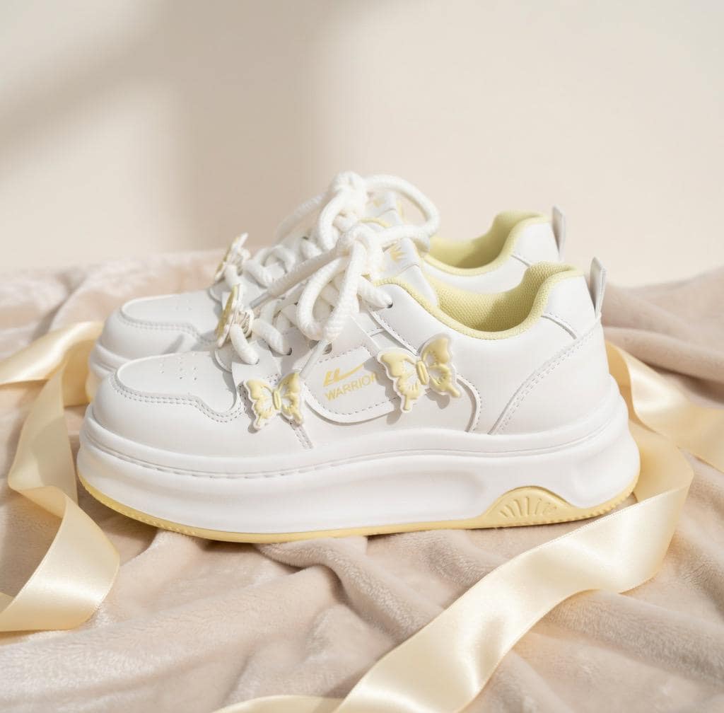 SoftSlipsy butterfly Platform Sneakers Women | Butterfly Floral Chunky Trainers