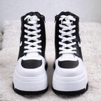 SoftSlipsy 20cm Chunky Platform Sneakers - Black White, Height Boost Boots