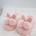 Pink Bunny Slippers: Plush Faux Fur, Warm and Cozy | SoftPixllea