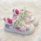 SoftSlipsy Tulip Platform Sneakers | Pastel Floral Chunky Shoes Women, Kawaii Spring Footwear