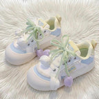 SoftSlipsy Tulip Platform Sneakers | Pastel Floral Chunky Shoes Women, Kawaii Spring Footwear