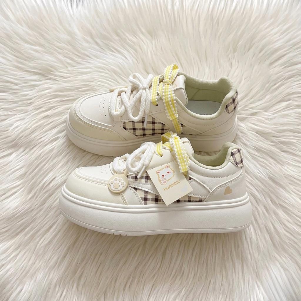 SoftSlipsy Cat Paw Platform Sneakers | Kawaii Pastel Korean Harajuku Style Shoes