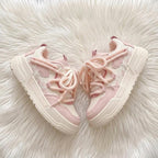 SoftSlipsy Pastel Pink Platform Sneakers | Kawaii Chunky Lace Up Casual Shoes