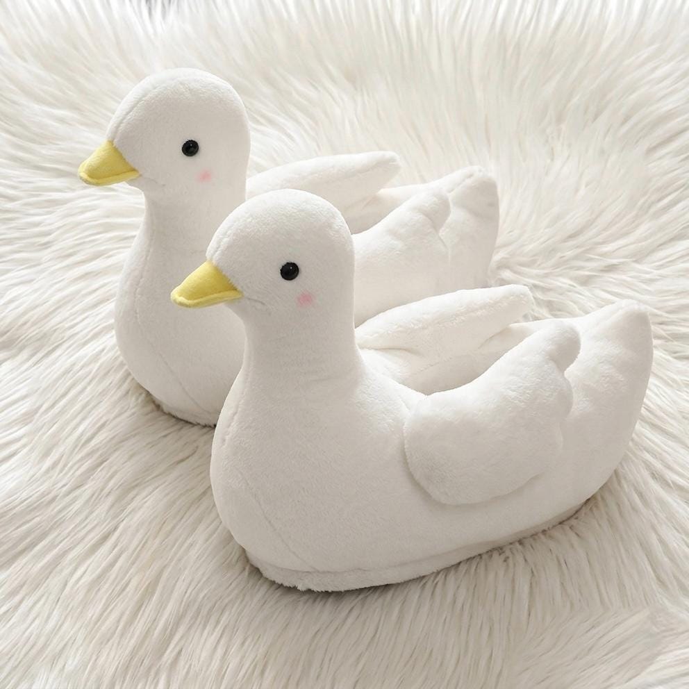 Plush Goose Slippers | Cozy Animal House Shoes, Winter Indoor Comfort |SoftSlipsy