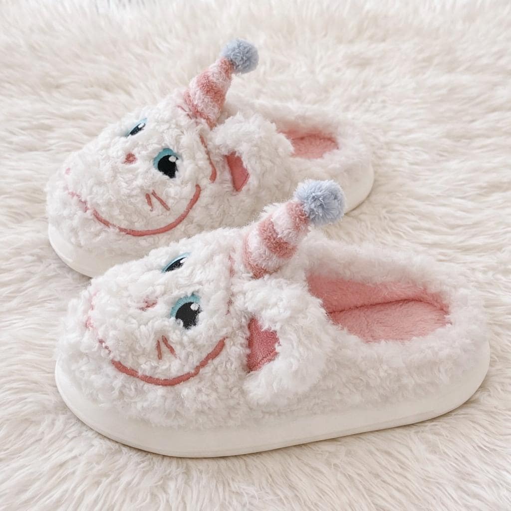 Plush Cat Slippers | Cozy Winter Indoor Animal Home Shoes | SoftSlipsy