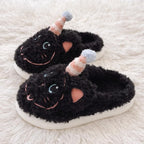 Plush Cat Slippers | Cozy Winter Indoor Animal Home Shoes | SoftSlipsy