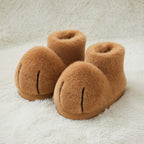 Cat Paw Plush Boots | Kawaii Animal Winter Slippers | Cozy Fluffy Indoor Home Wear | SoftSlipsy