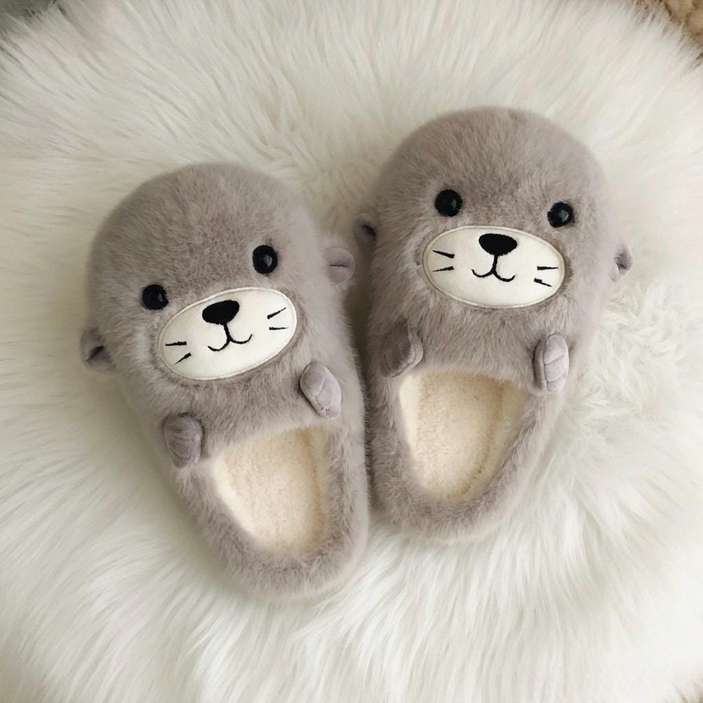 Seal Plush Slippers | Cozy Cartoon Animal Indoor Home Shoes | SoftSlipsy