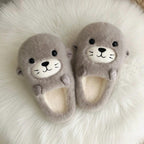 Seal Plush Slippers | Cozy Cartoon Animal Indoor Home Shoes | SoftSlipsy