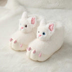 Cat Paw Plush Slippers | Kawaii Animal Indoor Cozy Winter Home Shoes | SoftSlipsy