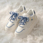 SoftSlipsy Women's Bow Platform Sneakers | Korean Style Chunky Trainers (+8CM Height)