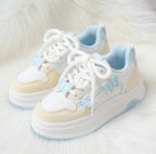 SoftSlipsy butterfly Platform Sneakers Women | Butterfly Floral Chunky Trainers