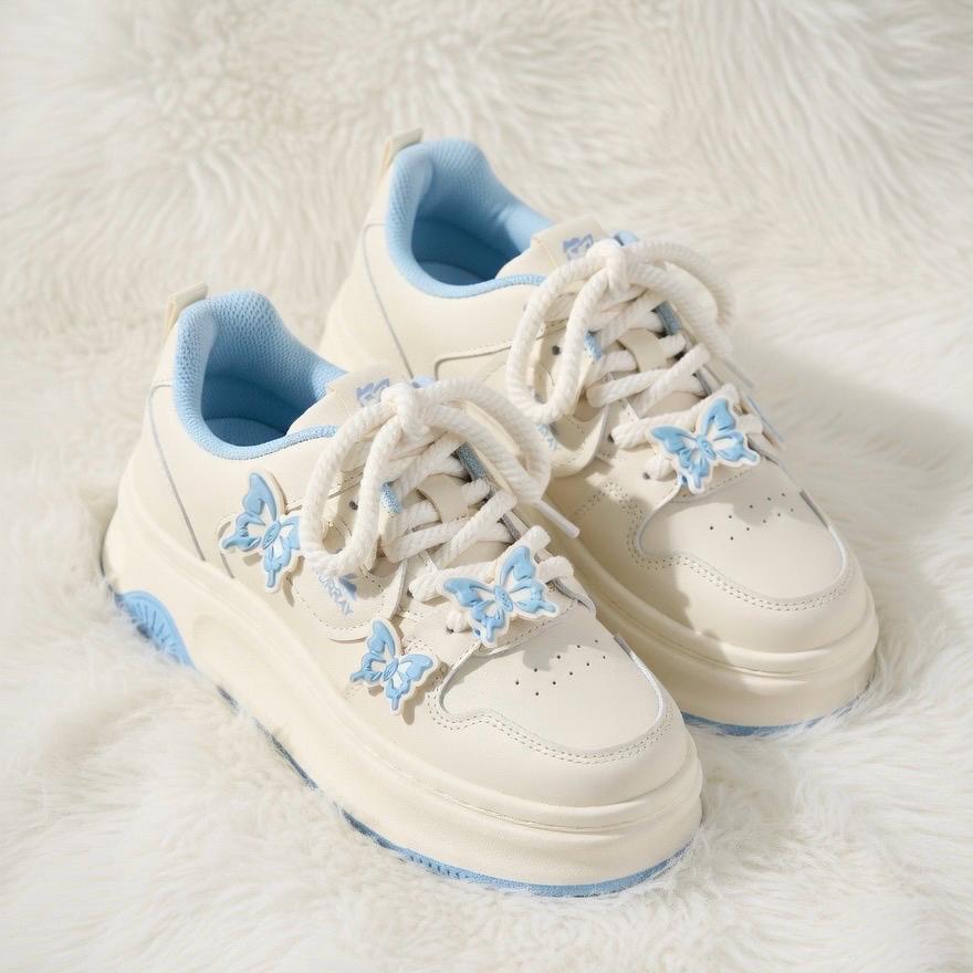 SoftSlipsy butterfly Platform Sneakers Women | Butterfly Floral Chunky Trainers