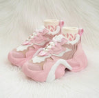 SoftSlipsy Pink Chunky Platform Sneakers | Women's Korean Style Trainers, Soft Girl Streetwear