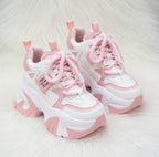 SoftSlipsy Pink Chunky Platform Sneakers | Women's Height Increasing Trainers, Korean Fashion Style