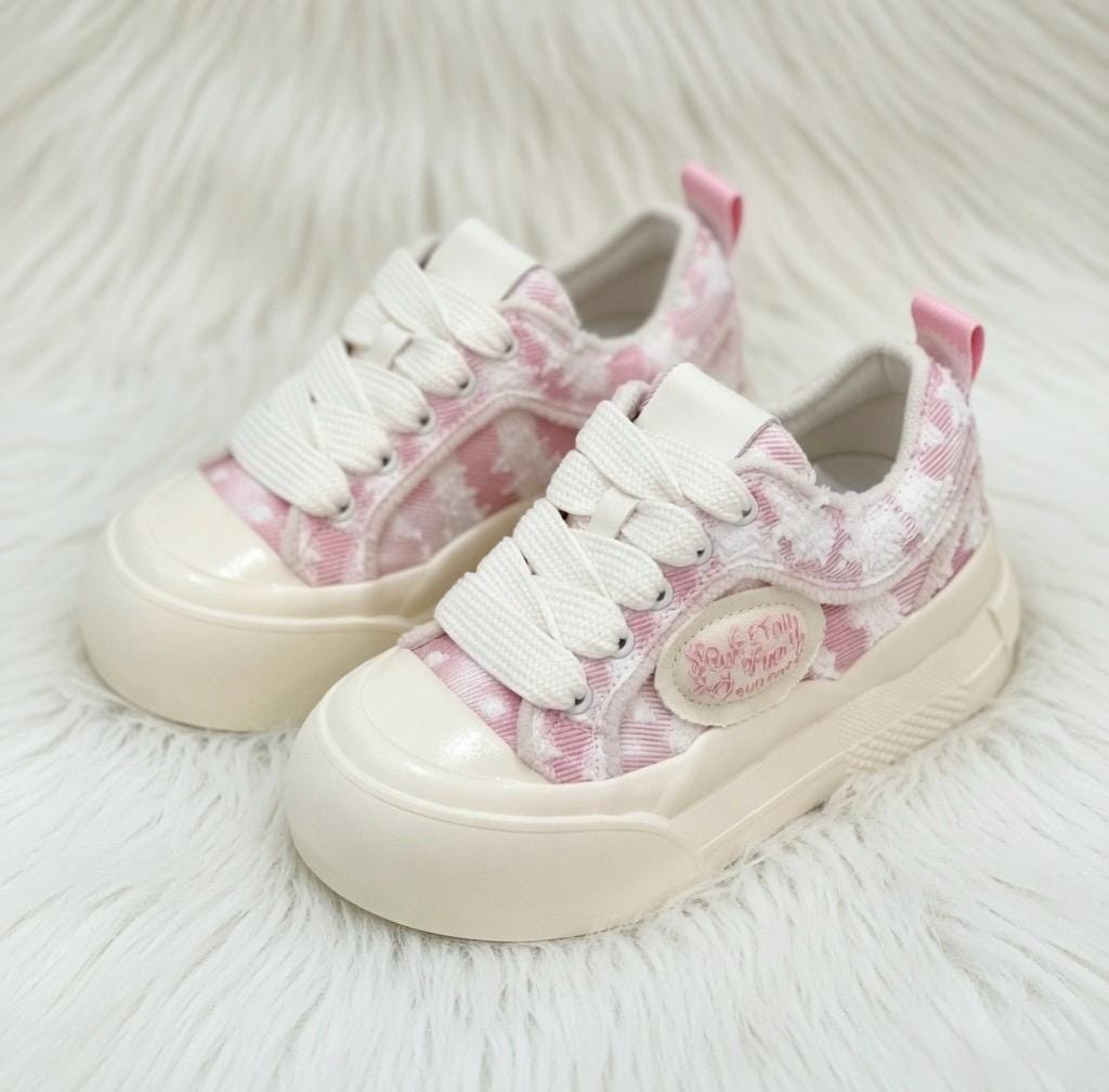 SoftSlipsy Women's Canvas Chunky Platform Sneakers – Lightweight Everyday Trainers
