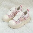 SoftSlipsy Women's Canvas Chunky Platform Sneakers – Lightweight Everyday Trainers