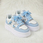 SoftSlipsy Kawaii Bear Platform Sneakers Women, Chunky Sole Streetwear Trainers