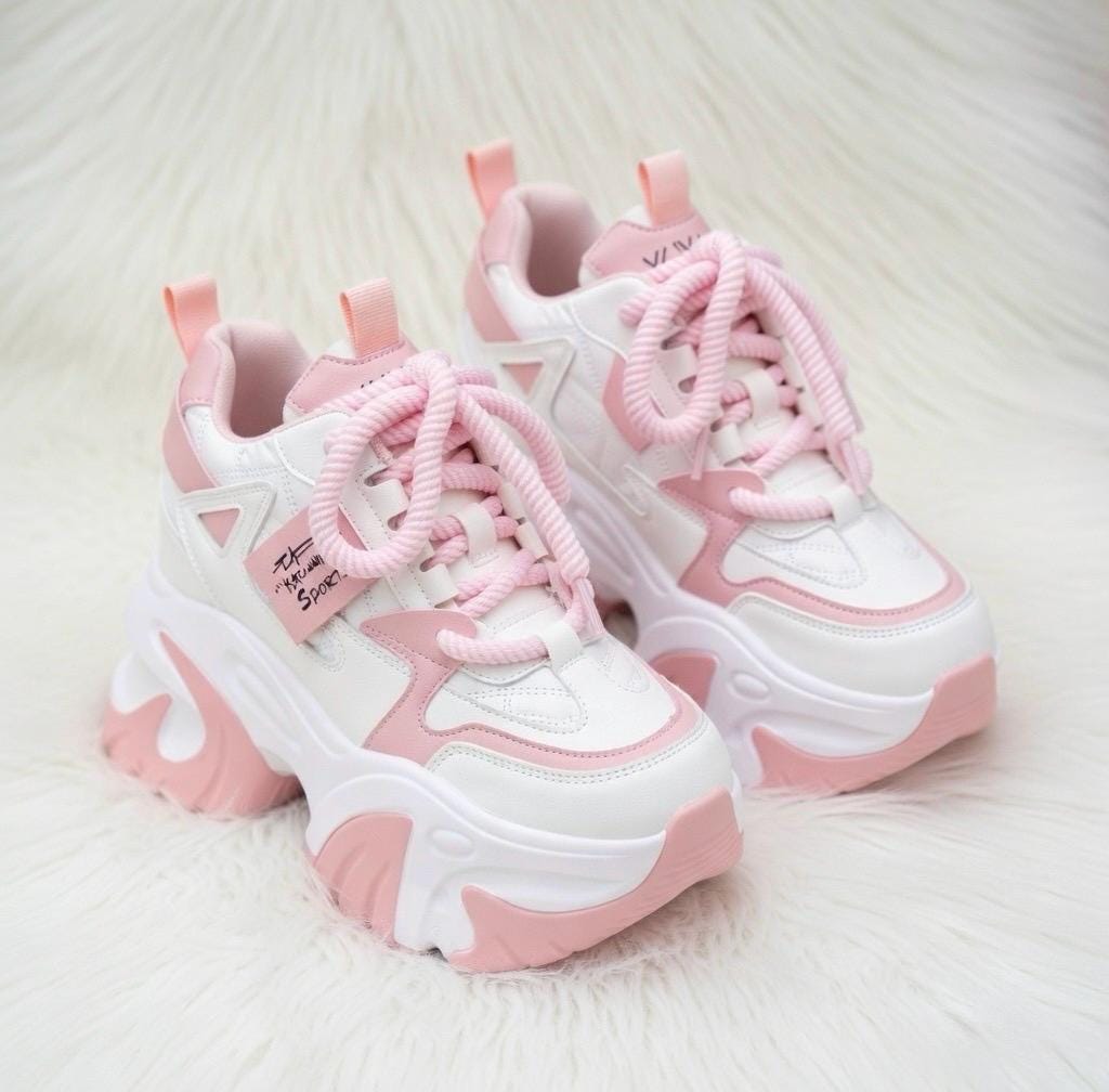 SoftSlipsy High Platform Sneakers Women Chunky Sole Trainers Height Boost Fashion Streetwear Shoes.