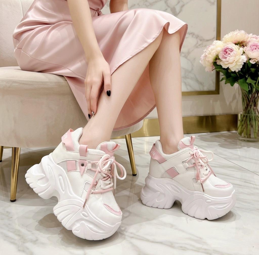 SoftSlipsy Chunky Platform Sneakers Women: Black Korean Style Height Increasing Trainers
