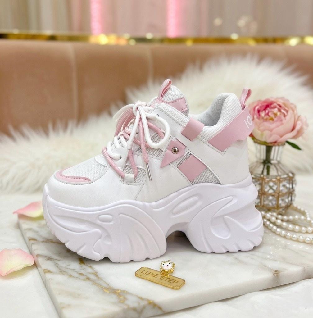 SoftSlipsy Chunky Platform Sneakers Women: Black Korean Style Height Increasing Trainers