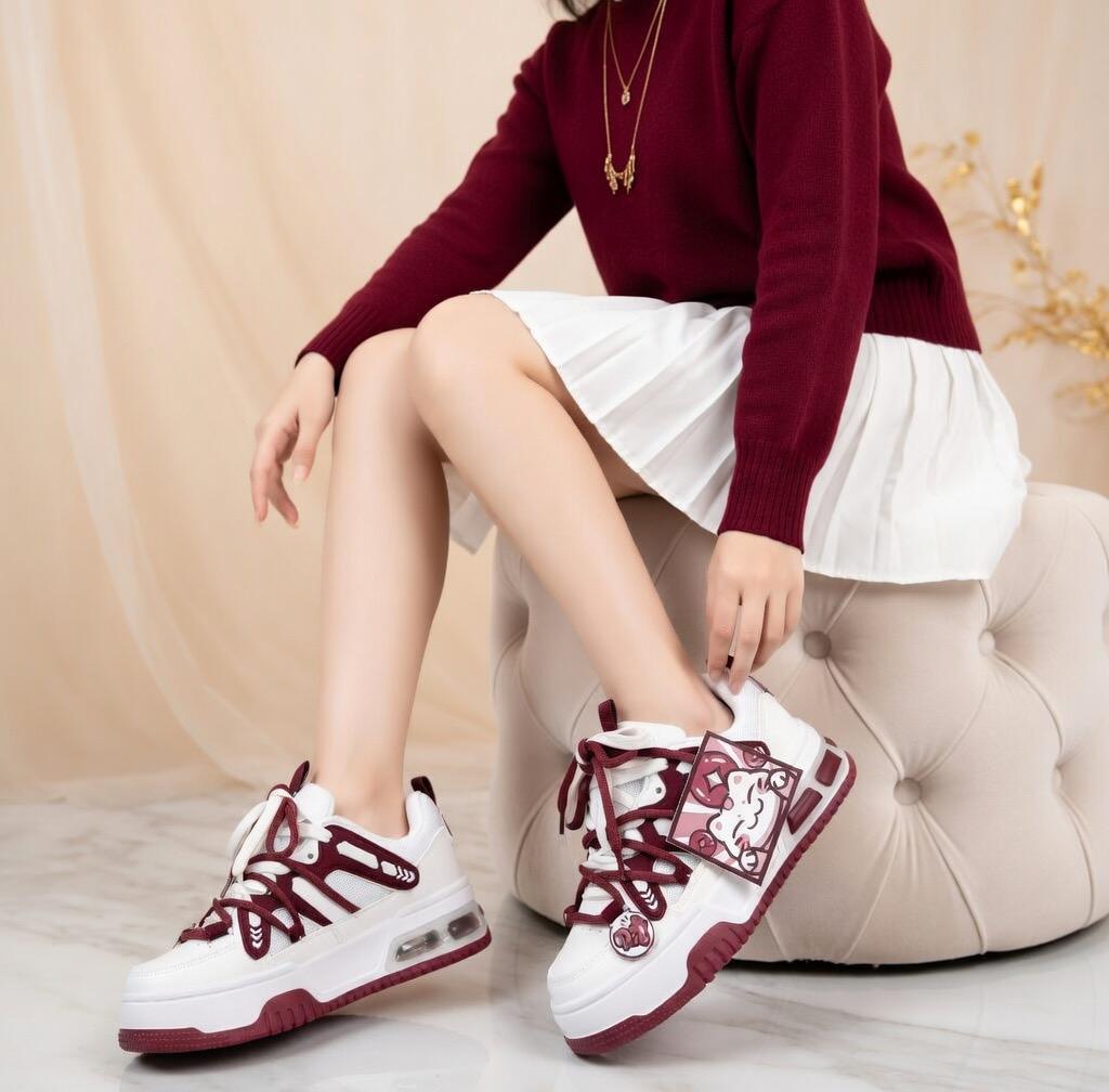Kawaii Platform Sneakers, Pink Korean Harajuku Style Chunky Shoes | SoftSlipsy