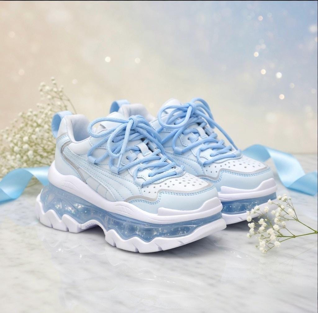 SoftSlipsy Women's Platform Sneakers: Air Cushion Trainers, Height Boost Chunky Sole
