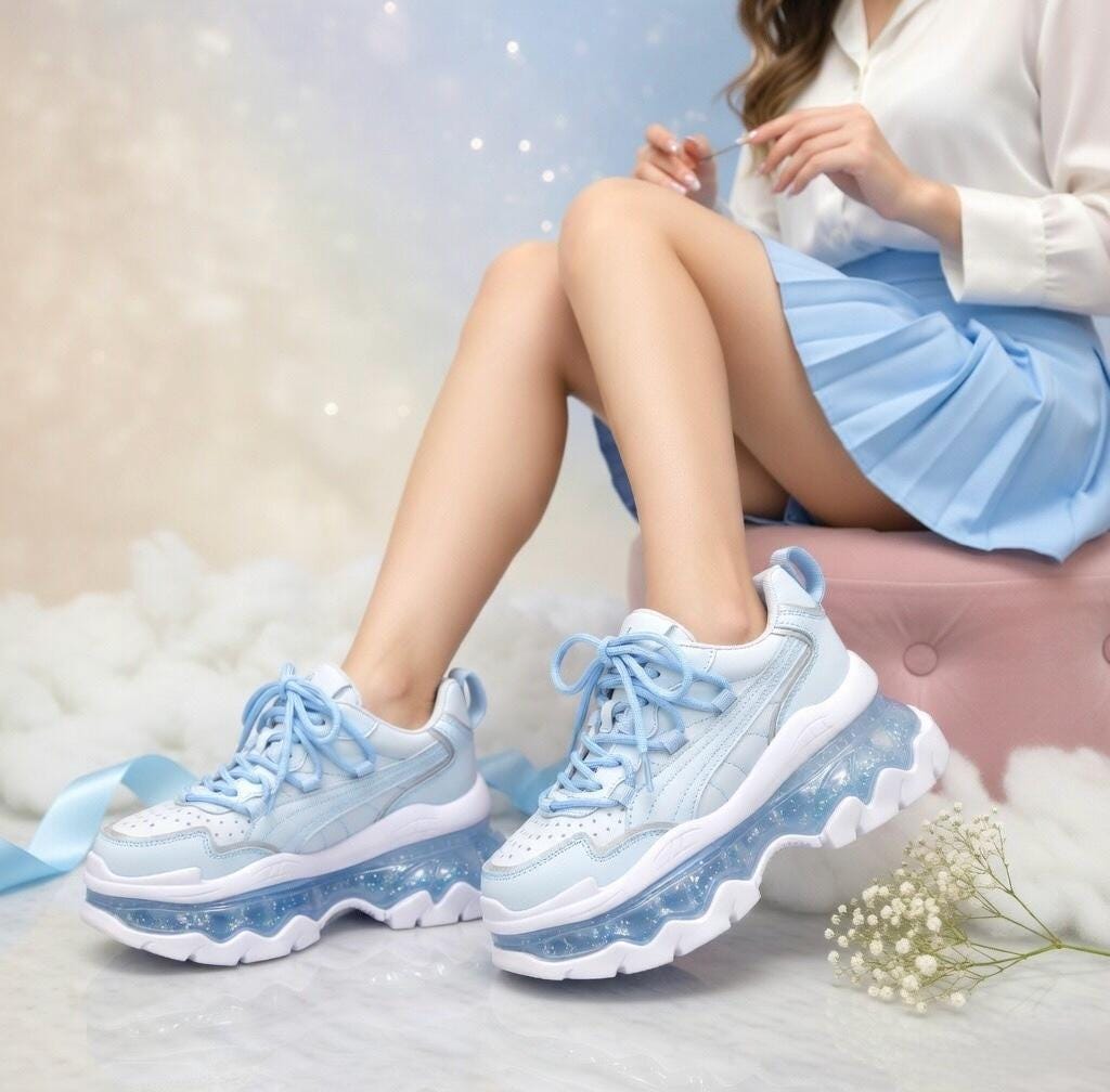 SoftSlipsy Platform Sneakers Women Air Cushion Sole Height Increasing Trainers Chunky Casual Streetwear Shoes