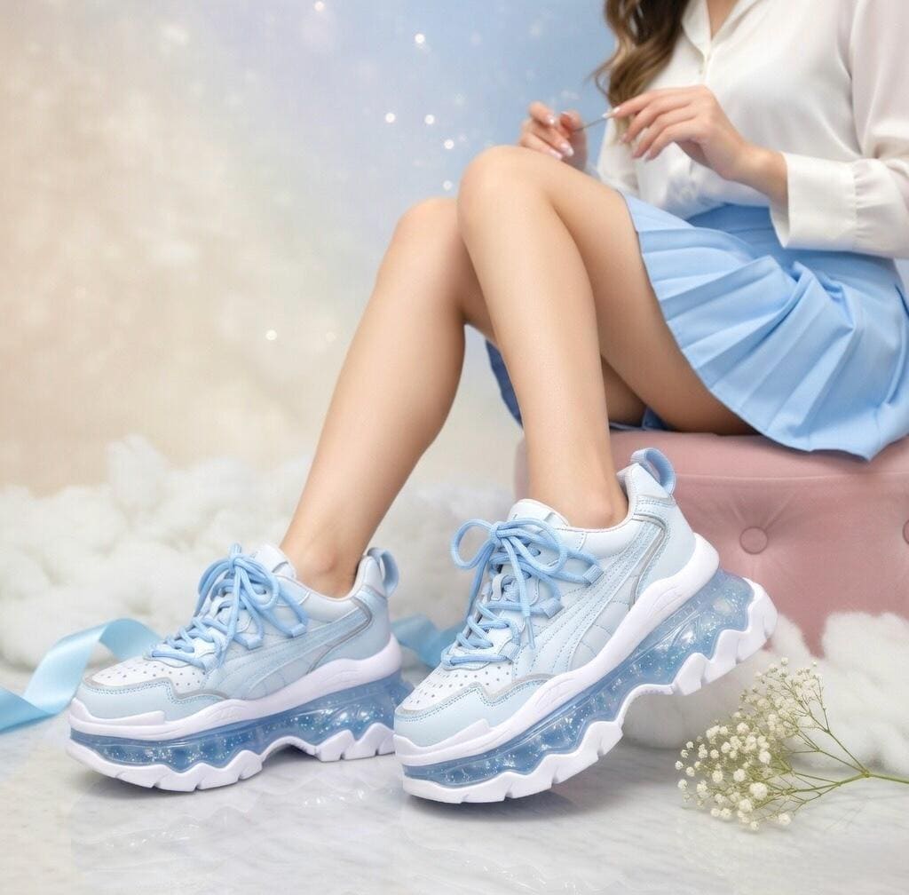 SoftSlipsy Women's Platform Sneakers, Air Cushion Sole, Height Increasing Trainers
