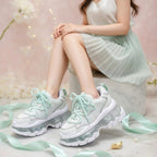 SoftSlipsy Women's Platform Sneakers: Air Cushion Trainers, Height Boost Chunky Sole