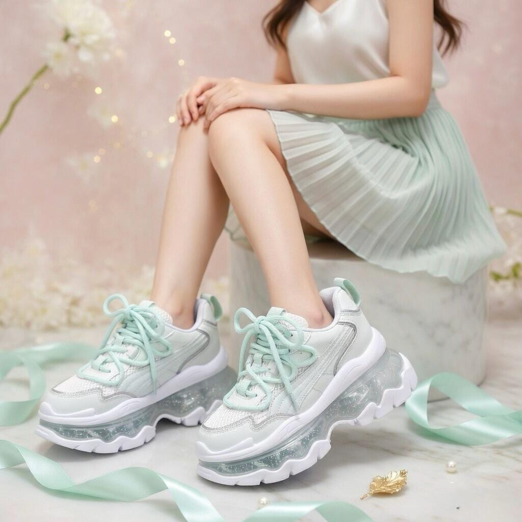 SoftSlipsy Women's Platform Sneakers, Air Cushion Sole, Height Increasing Trainers