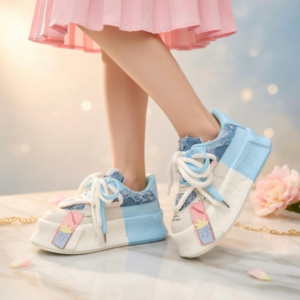 SoftSlipsy Chunky Platform Sneakers Women Height Boost Korean Style Trainers