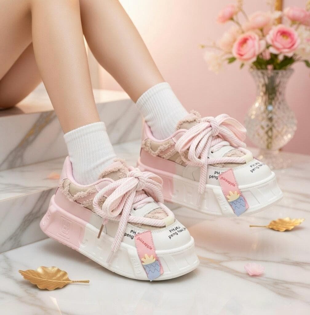 SoftSlipsy Chunky Platform Sneakers Women Height Boost Korean Style Trainers