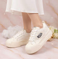SoftSlipsy Women's Canvas Chunky Platform Sneakers – Lightweight Everyday Trainers