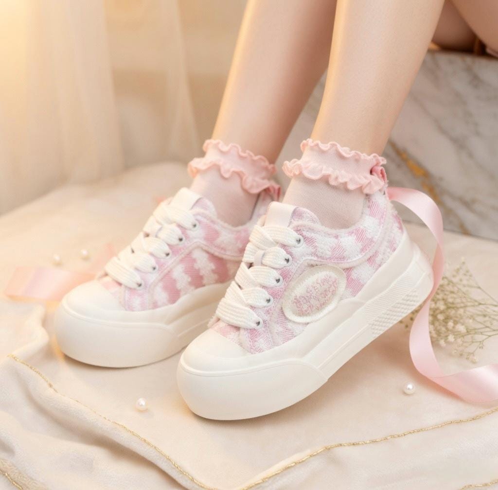 SoftSlipsy Canvas Platform Sneakers Women Thick Sole Casual Trainers Soft Girl Everyday Shoes