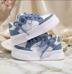 SoftSlipsy Denim Platform Sneakers Women Chunky Sole Skate Trainers Streetwear Casual Shoes