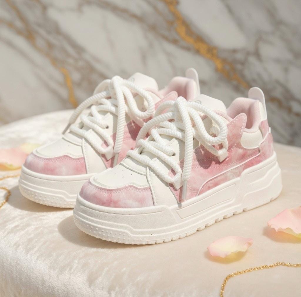 SoftSlipsy Women’s Chunky Platform Sneakers – Cotton Candy Pink
