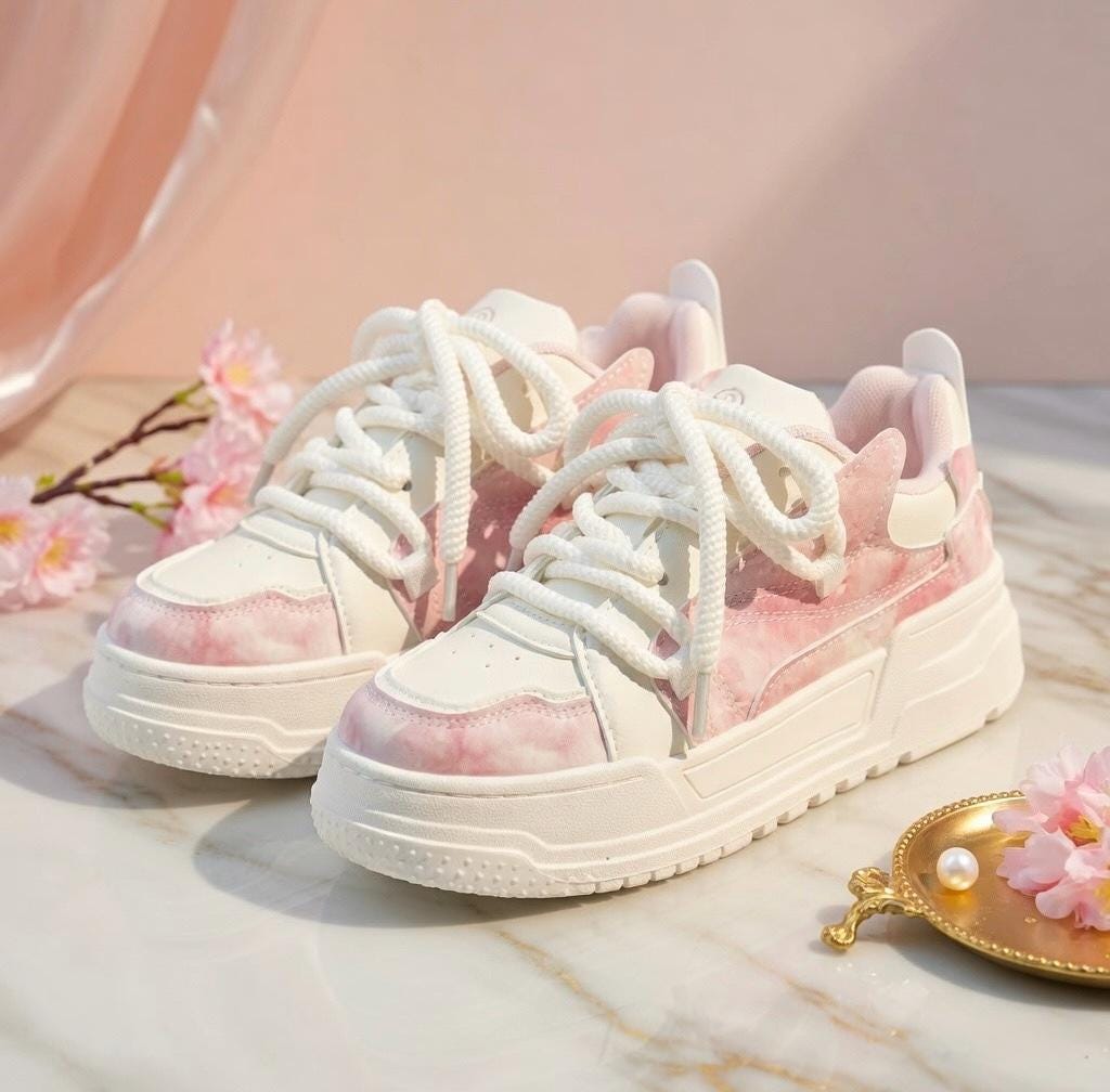 SoftSlipsy Women’s Chunky Platform Sneakers – Cotton Candy Pink