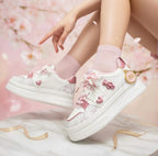 SoftSlipsy Kawaii Bear Platform Sneakers Women Pink Chunky Trainers | Streetwear Comfort Shoes